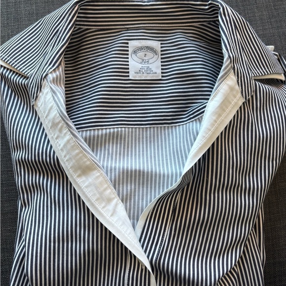 Brooks Brothers Tops - Brooks Brothers Black and White Striped Shirt